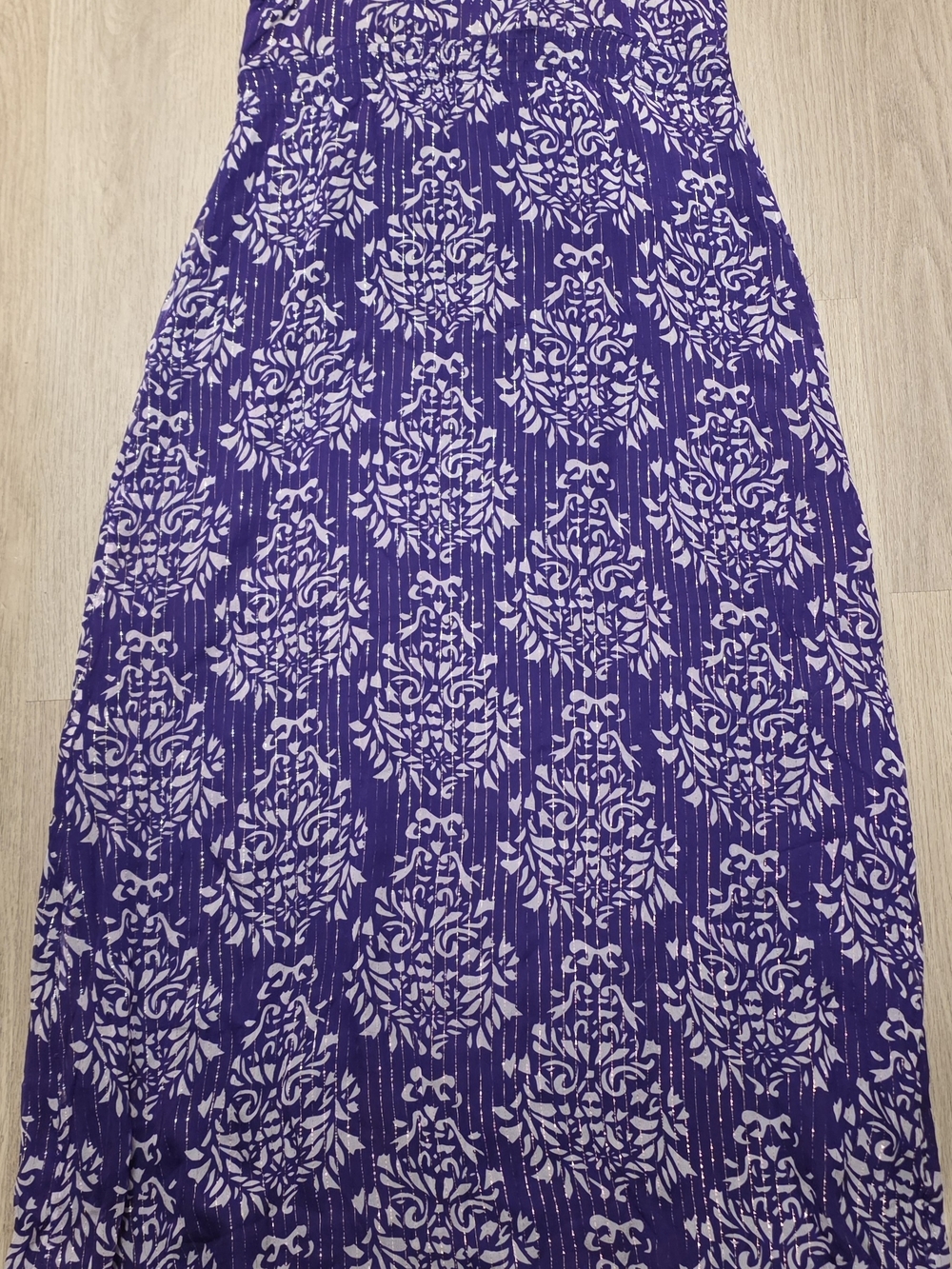 INC International Concepts Purple Floral Print Women's Maxi Dress Beaded Size 14
